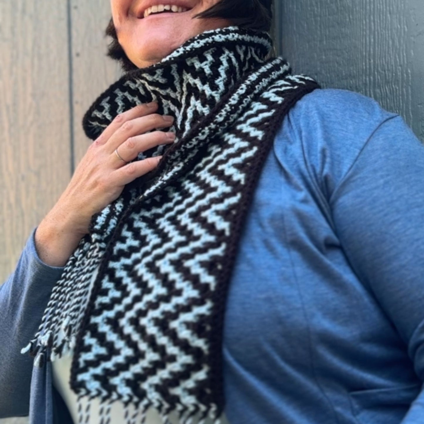 Mosaic ZigZag Scarf | Easy Mosaic Crochet Scarf Pattern with Chart (PDF Pattern)
