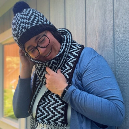 Mosaic ZigZag Scarf | Easy Mosaic Crochet Scarf Pattern with Chart (PDF Pattern)