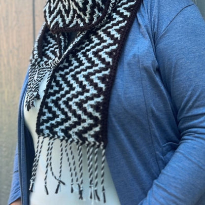 Mosaic ZigZag Scarf | Easy Mosaic Crochet Scarf Pattern with Chart (PDF Pattern)