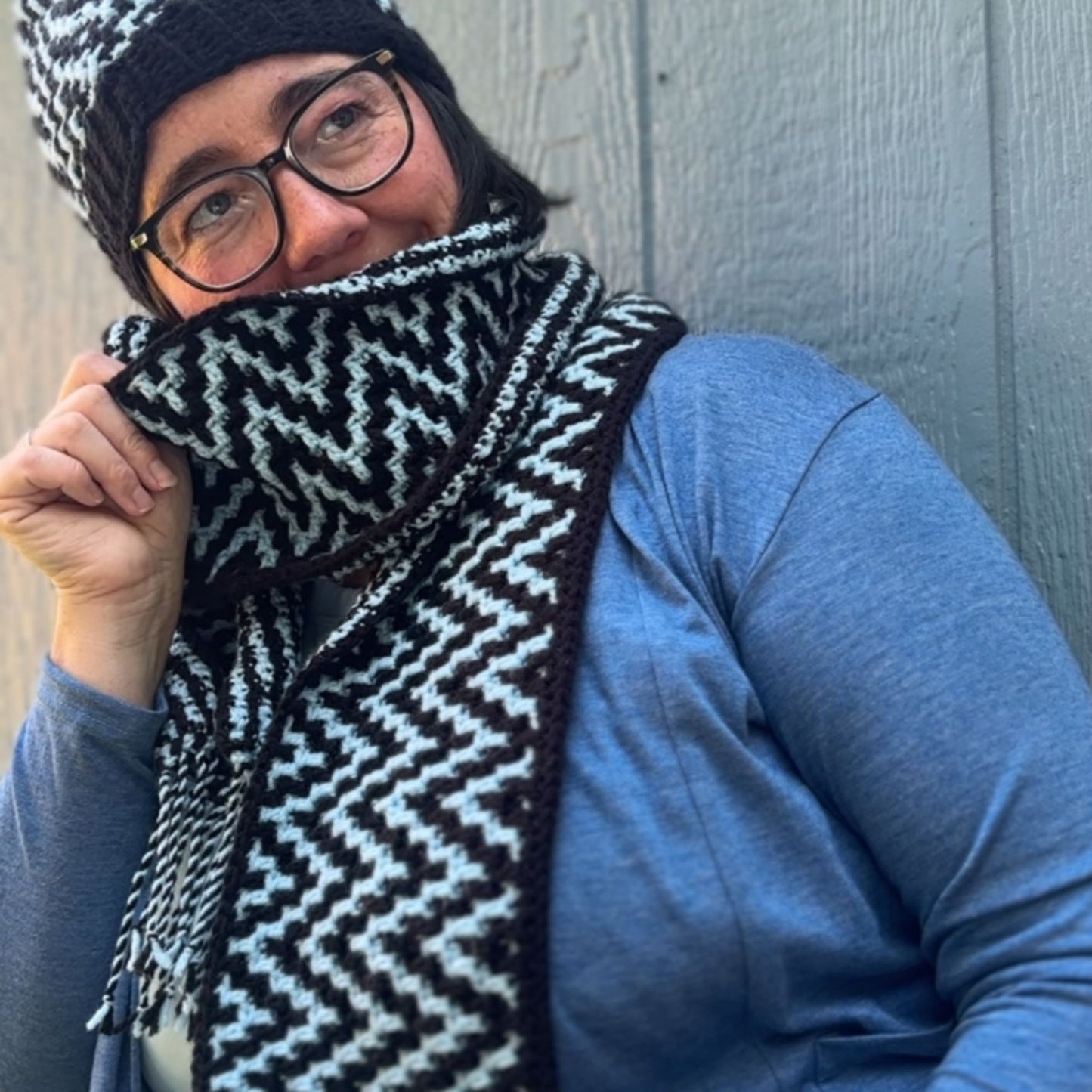 Mosaic ZigZag Scarf | Easy Mosaic Crochet Scarf Pattern with Chart (PDF Pattern)