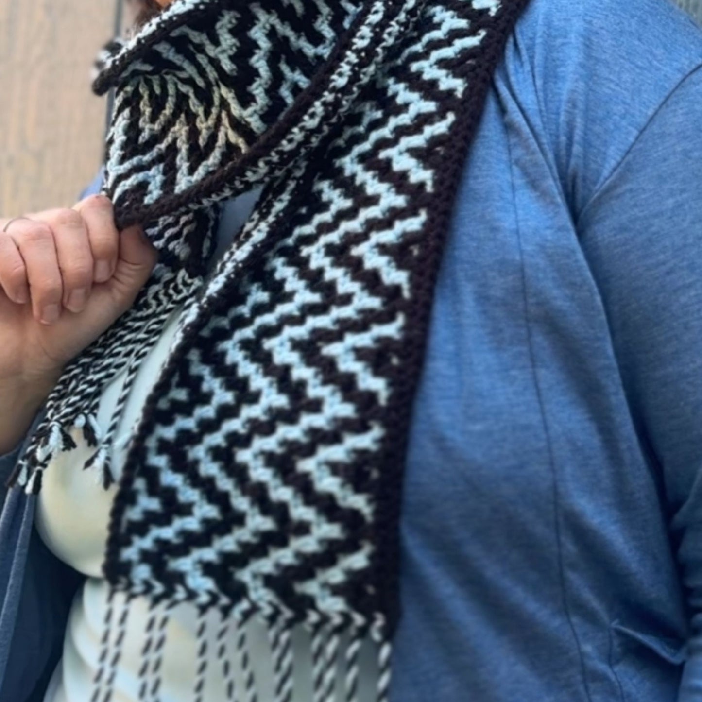 Mosaic ZigZag Scarf | Easy Mosaic Crochet Scarf Pattern with Chart (PDF Pattern)