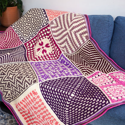 Mosaic Hearts Granny Square | Mosaic Crochet Square Pattern
