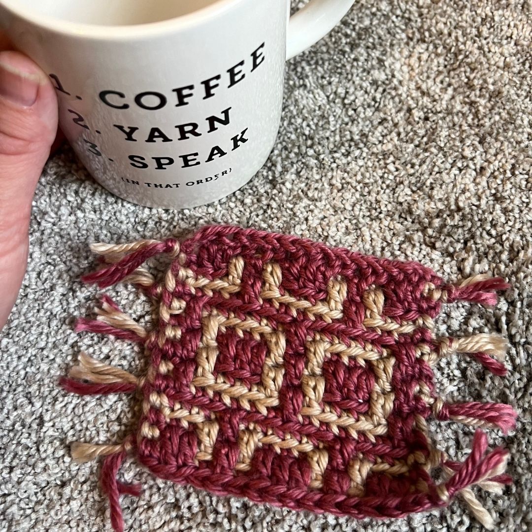Mosaic Squares Coaster | Mosaic Crochet Pattern
