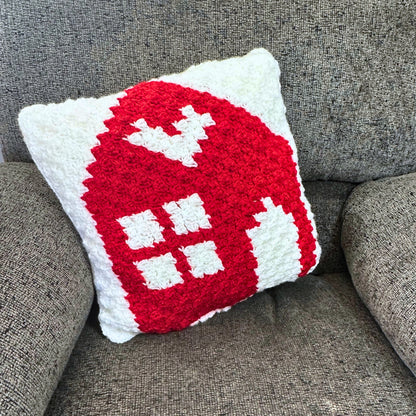 Nordic Cottage Pillow | Easy C2C Crochet Pillow Pattern + Chart