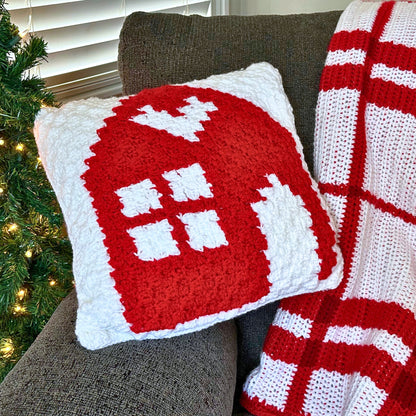 Nordic Cottage Pillow | Easy C2C Crochet Pillow Pattern + Chart