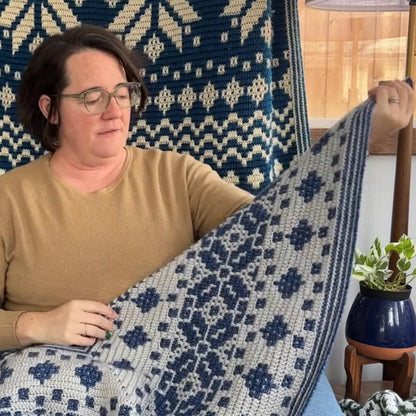 Nordic Star Christmas Tree Skirt - Mosaic Crochet Pattern | PDF