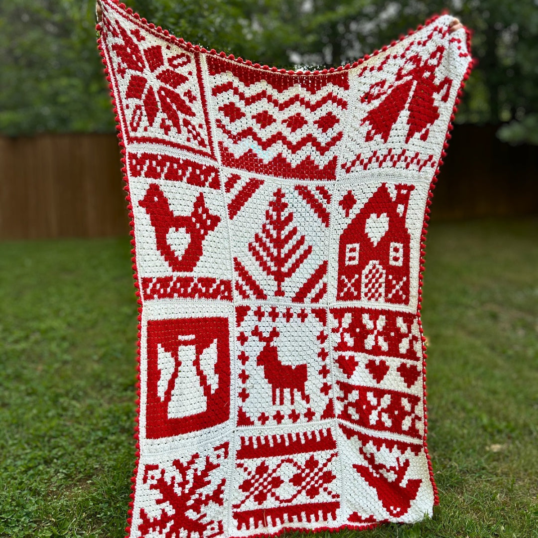 Nordic Star C2C Crochet Square | Corner-to-Corner Crochet Pattern with Chart & Color Blocks