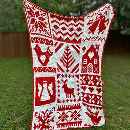 Nordic House C2C Crochet Square | Corner-to-Corner Crochet Pattern with Chart & Color Blocks