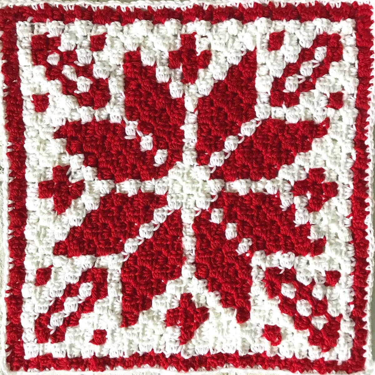 Nordic Star C2C Crochet Square | Corner-to-Corner Crochet Pattern with Chart & Color Blocks