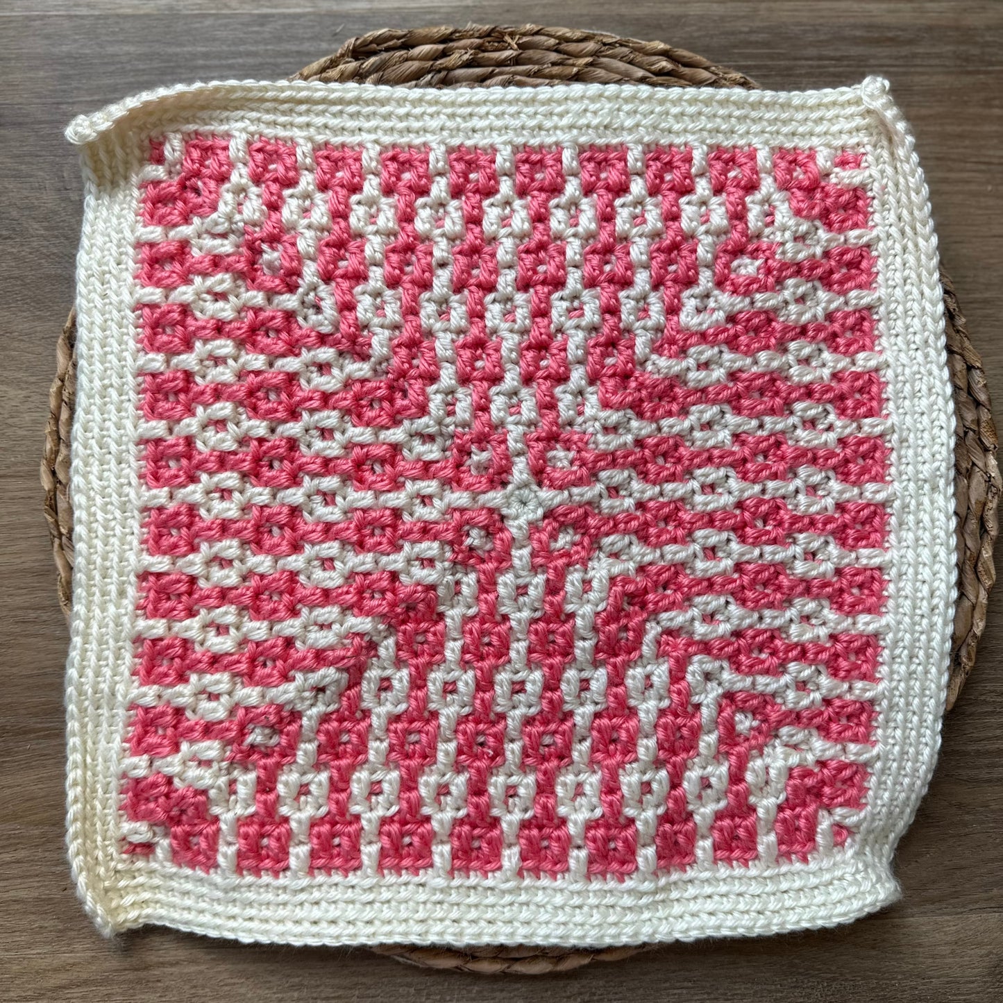Patterned Pillars - Mosaic Crochet Blanket Square Pattern (PDF)