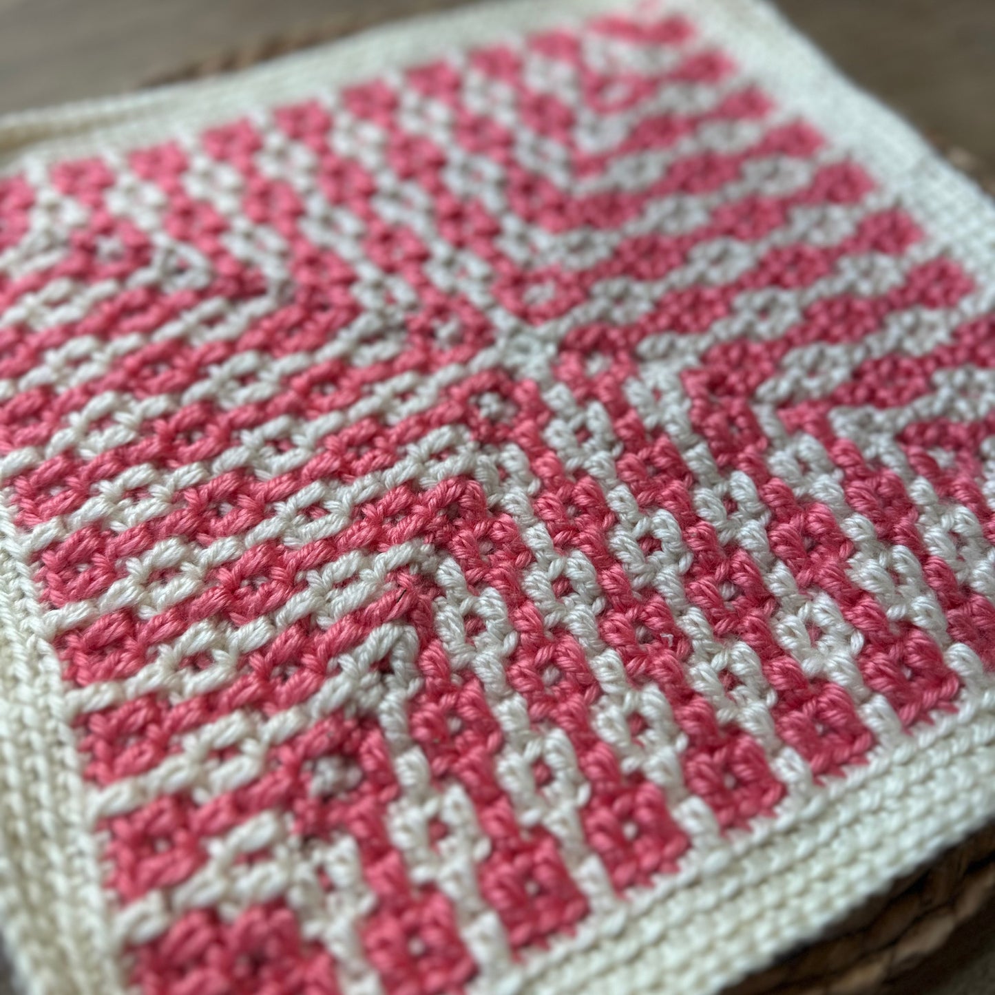 Patterned Pillars - Mosaic Crochet Blanket Square Pattern (PDF)