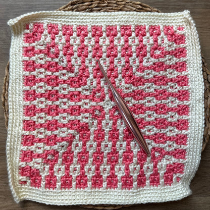 Patterned Pillars - Mosaic Crochet Blanket Square Pattern (PDF)