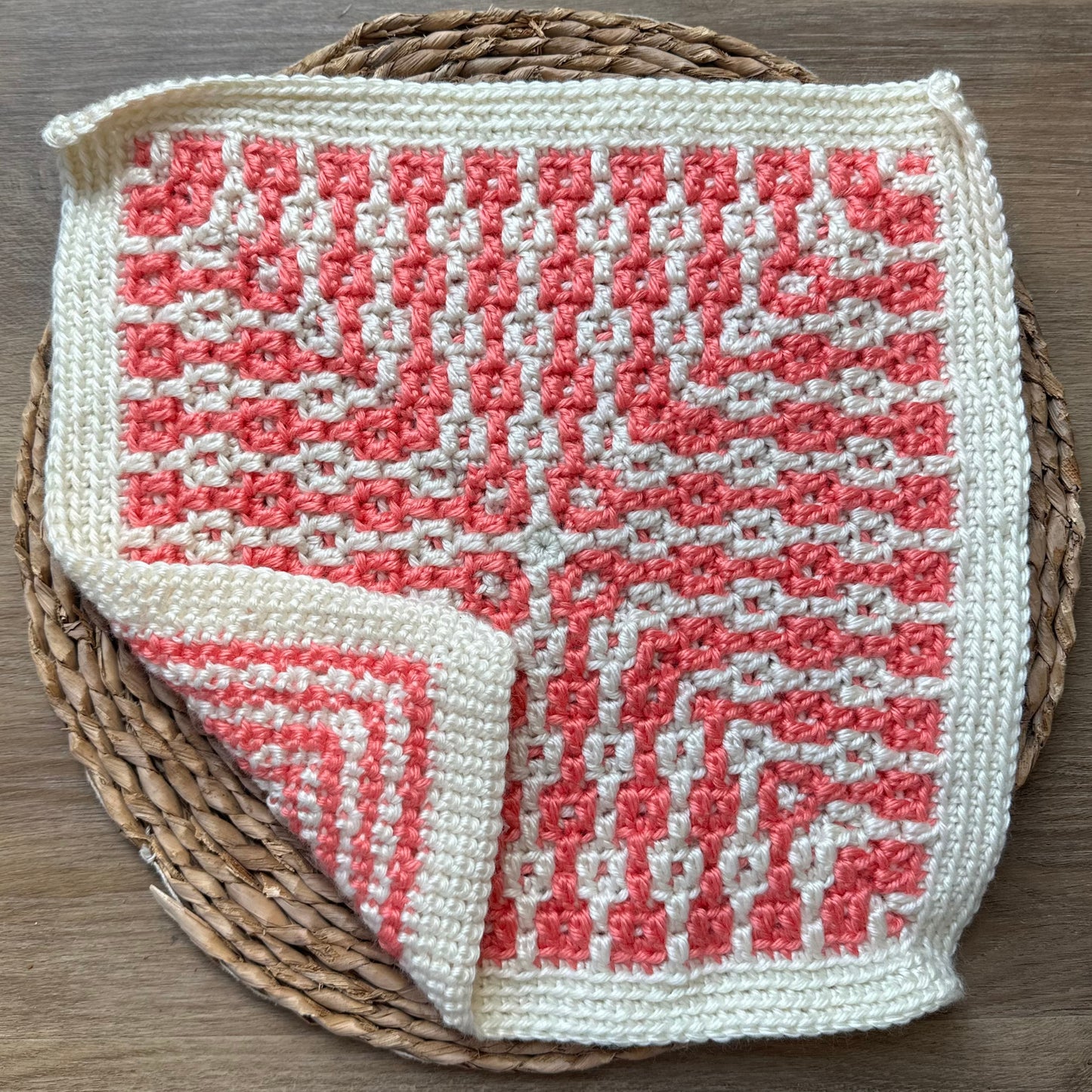 Patterned Pillars - Mosaic Crochet Blanket Square Pattern (PDF)