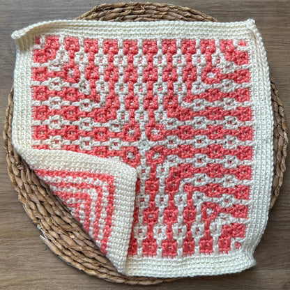 Patterned Pillars - Mosaic Crochet Blanket Square Pattern (PDF)