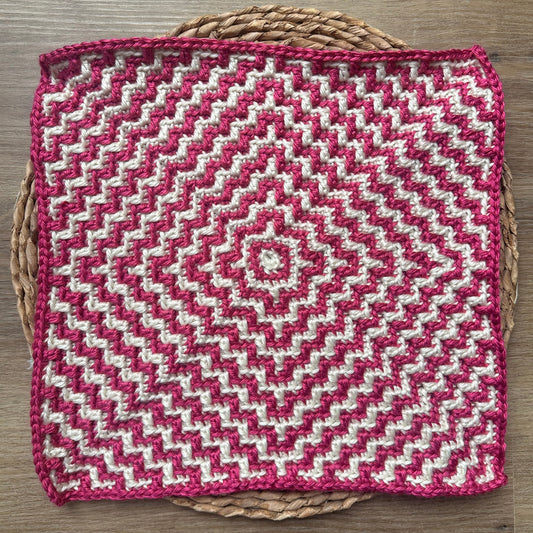 Radiating Ripples Square | Mosaic Crochet Granny Square from the Center Out (PDF Pattern)