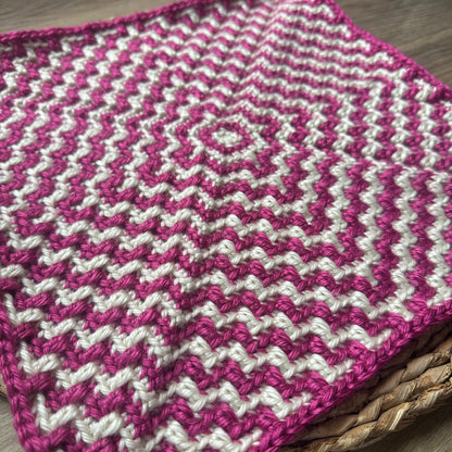 Radiating Ripples Square | Mosaic Crochet Granny Square from the Center Out (PDF Pattern)