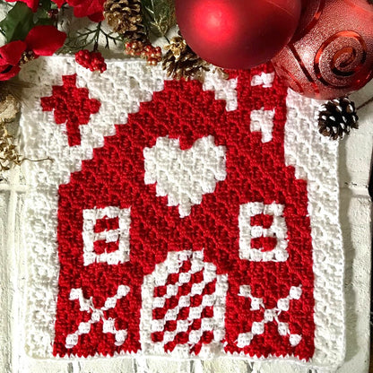 Nordic House C2C Crochet Square | Corner-to-Corner Crochet Pattern with Chart & Color Blocks