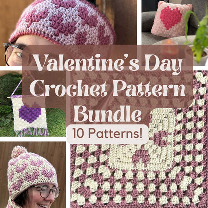 Valentine’s Day Crochet Pattern Bundle – 10 Heart-Themed Designs