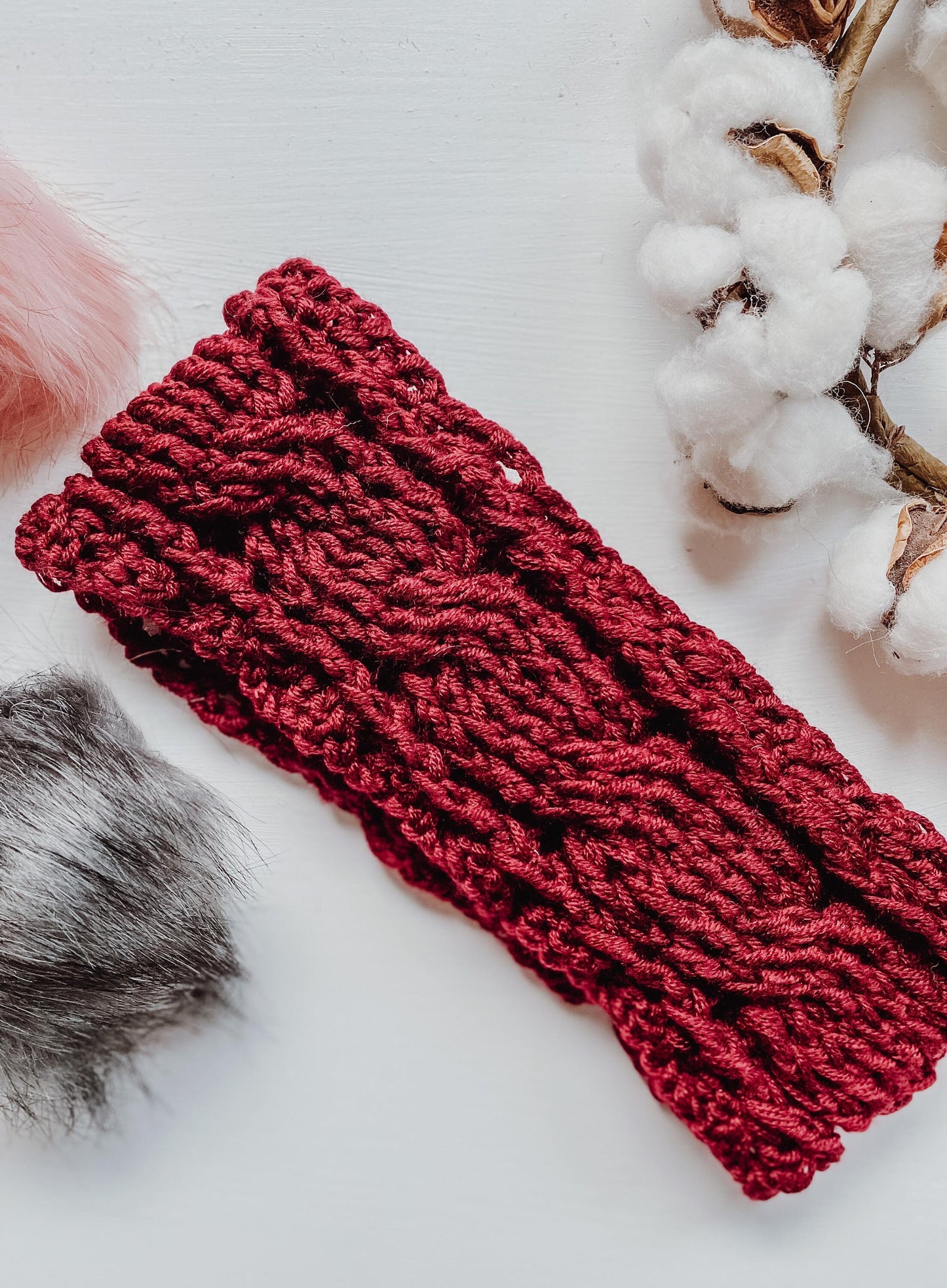 PDF Crochet Cabled Ear Warmer Pattern: Crocheted Cable Headband, Knit Handmade Textured Hat Crochet Pattern