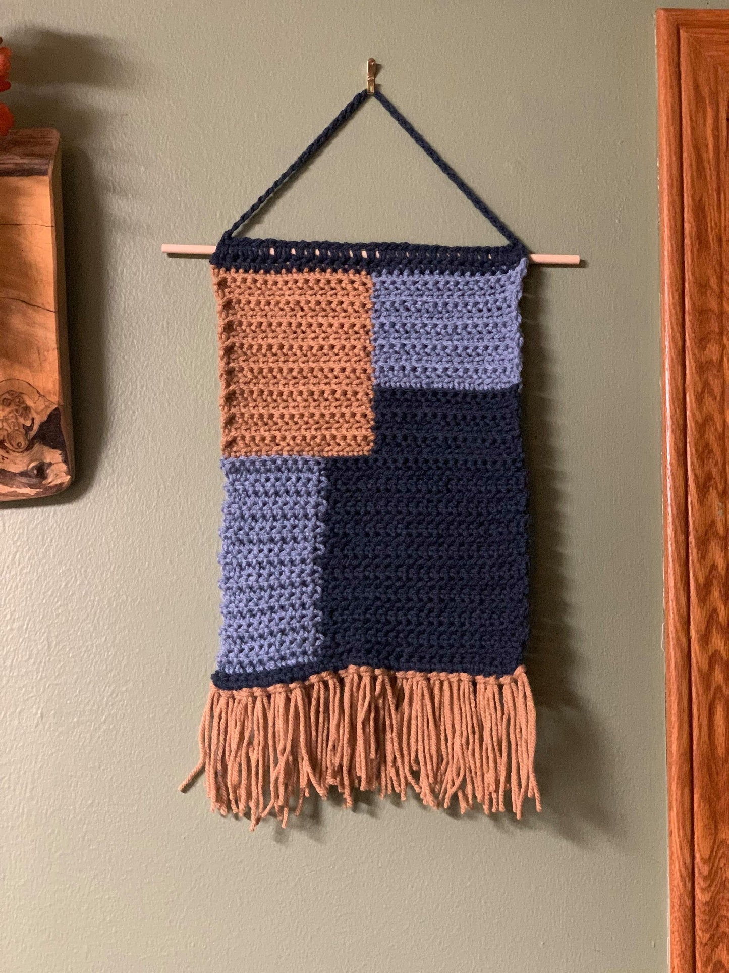 PDF Geometric Wall Hanging crochet PATTERN, Harlow Color Work Tapestry Wall Art.