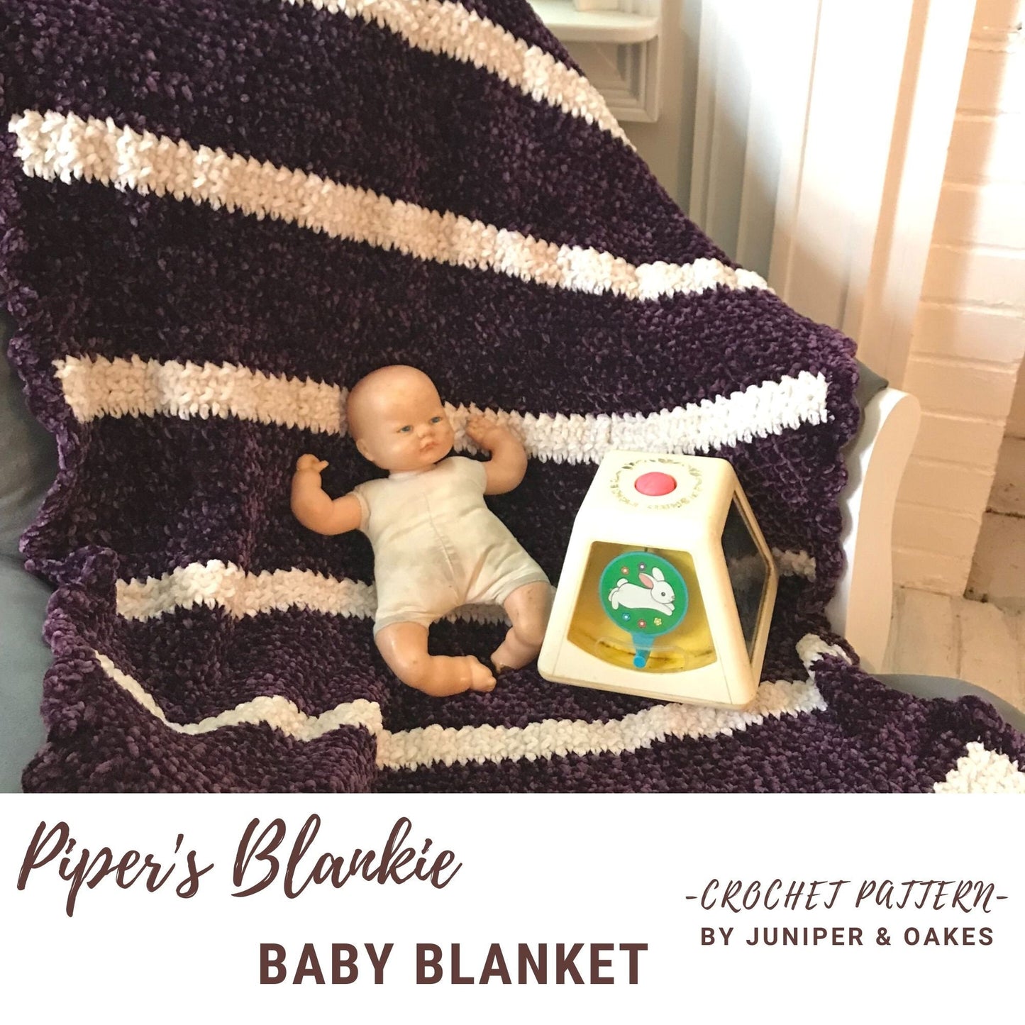 Piper's Blankie | Crochet Baby Blanket | Velvet Textured