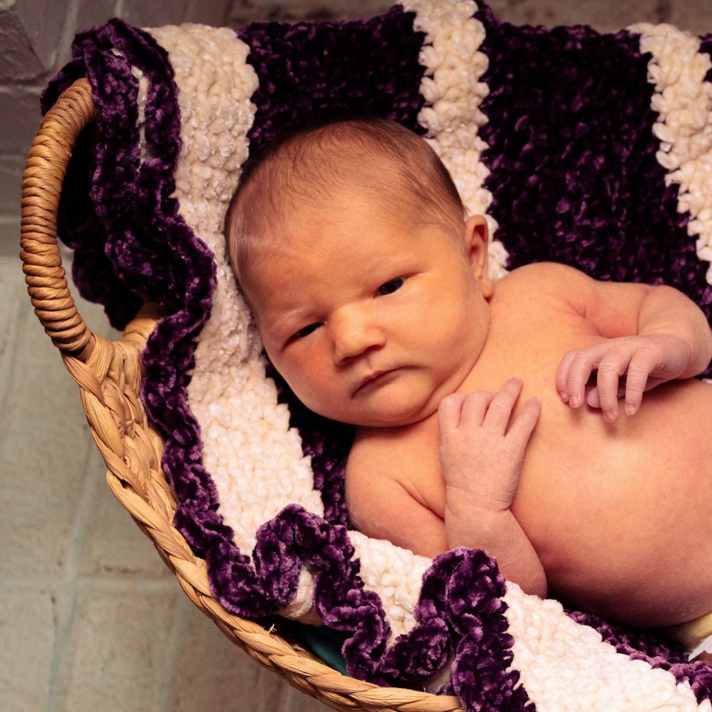 Piper's Blankie | Crochet Baby Blanket | Velvet Textured