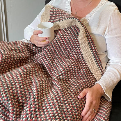 Striped Moss Christmas Lapghan | Easy Crochet Blanket Pattern