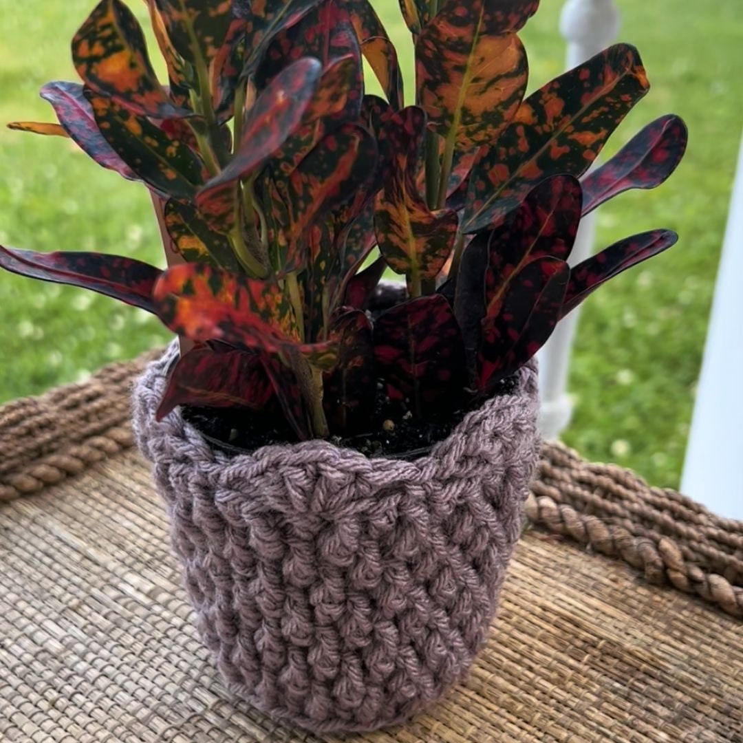 PDF Plant Pot Cover Crochet Pattern using the cozy Alpine Stitch. Boho Crochet Basket for Plant Lover Gift
