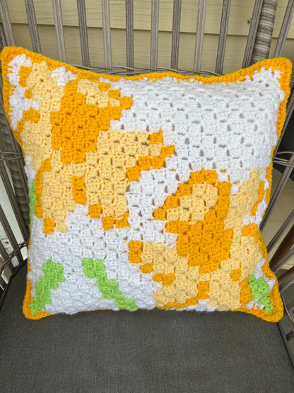 Daffodil C2C Pillow | Corner-to-Corner Crochet Pattern