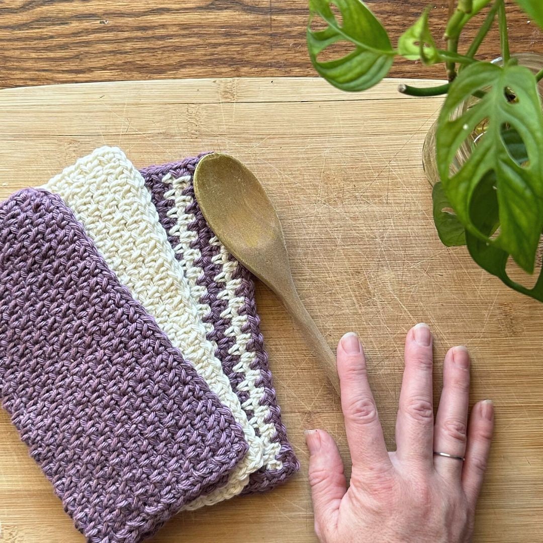 PDF Washcloth Crochet Pattern using Moss Stitch. Wash Cloth, Dust cloth, Dish Rag or Kitchen Wipe crochet pattern
