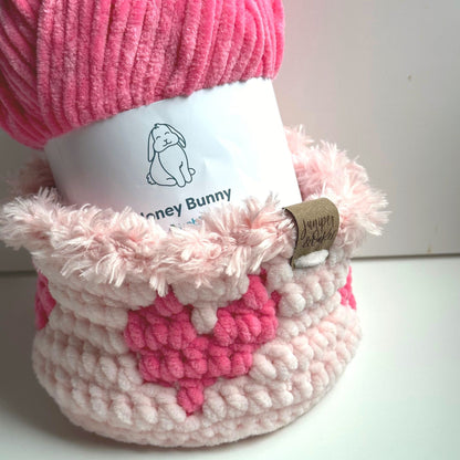 Mosaic Hearts Basket | Overlay Mosaic Crochet Pattern