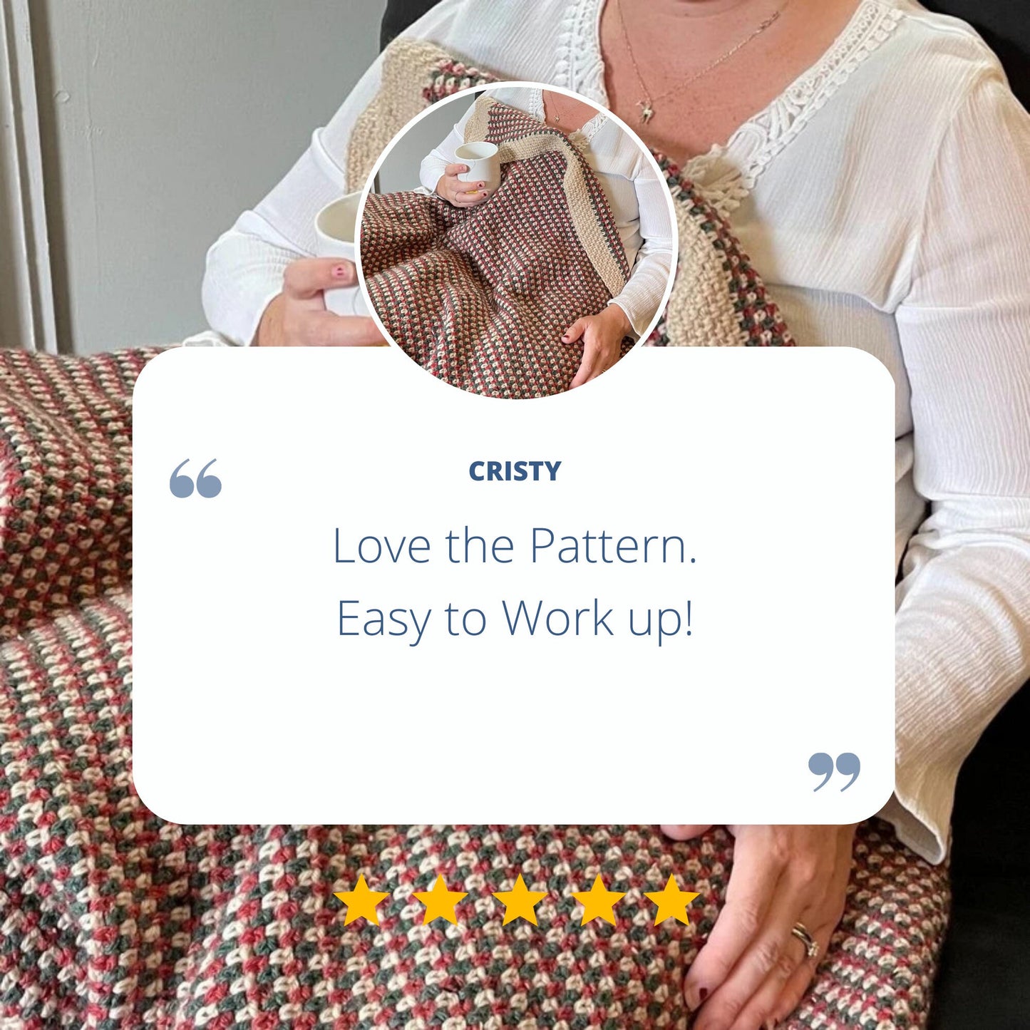 Moss Stitch Blanket Pattern: Easy Christmas Afghan Crochet Pattern. Simple Throw pattern. PDF digital download using worsted weight yarn