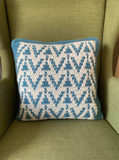 Peaks & Pillars Pillow | Overlay Mosaic Crochet Pillow Pattern