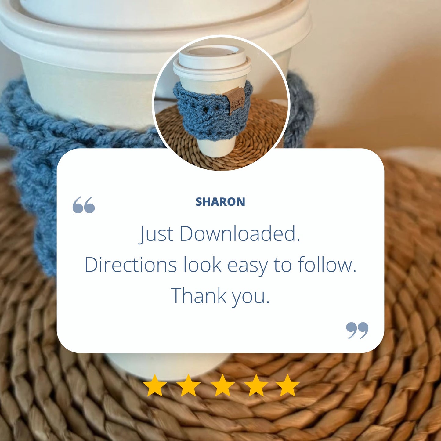 PDF Coffee Cup Cozy Crochet Pattern. Quick Cable Cup Cozy Crochet Pattern. Cabled Crochet Cup Sleeve stash buster pattern