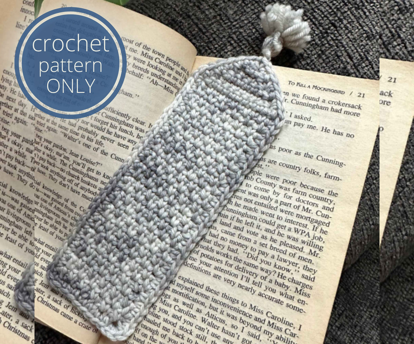 PDF Moss Stitch Bookmark Crochet Pattern. Easy crochet Project for Book Lovers and Crocheters, Woven Stitch