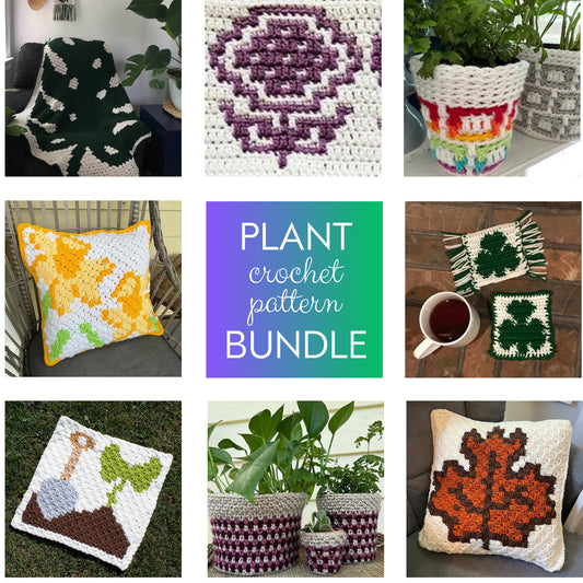 11 PLANT Bundle Crochet PATTERNS. A set of Beginner crochet pattern for crocheters. Digital Download PDF