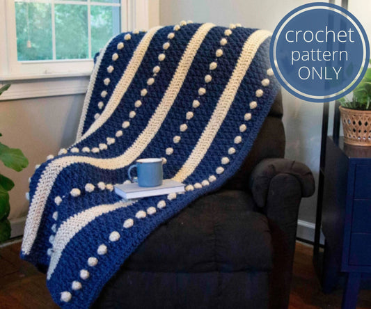 PDF Crochet Heirloom Blanket Pattern. Crochet Blanket Pattern for beginner, with bobble stitch. Easy Home Decor Afghan