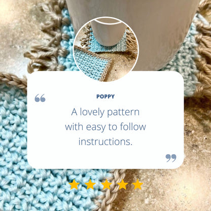 Simple Mesh Mug Rug | Coffee Coasters Crochet Pattern