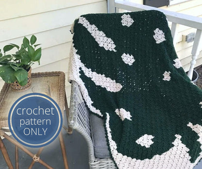 Monstera Leaf C2C Blanket | Corner-to-Corner Crochet Afghan Pattern