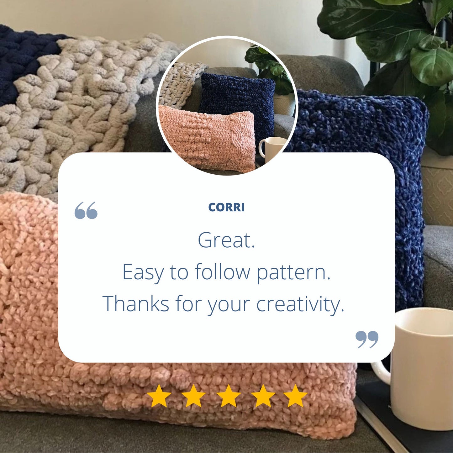 PDF Velvet Pillow Crochet Pattern, The Georgia Pillow. Velour Soft Textured Cushion Cover w bobbles and cables. Lumbar Throw Pillow Pattern