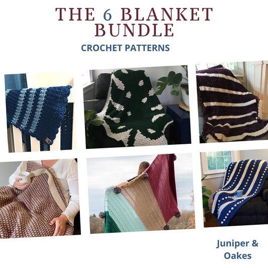 6 Blanket Bundle Crochet PATTERNS. Full set of Afghan crochet pattern for beginner to intermediate crocheters. Baby blankets and Throws.