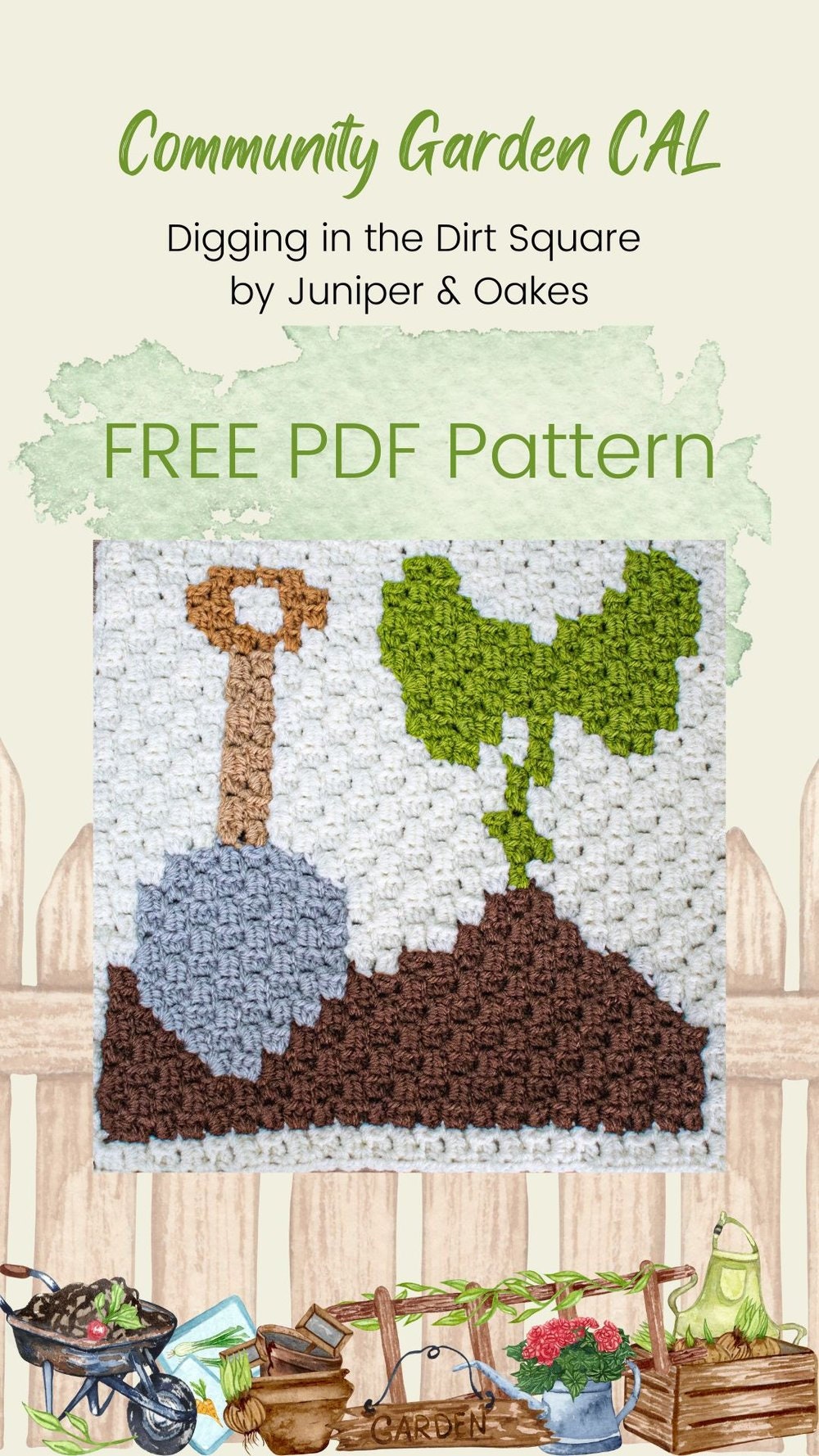 PDF Planting in the Dirt C2C Crochet PATTERN. Corner to Corner Garden Lover Afghan Square