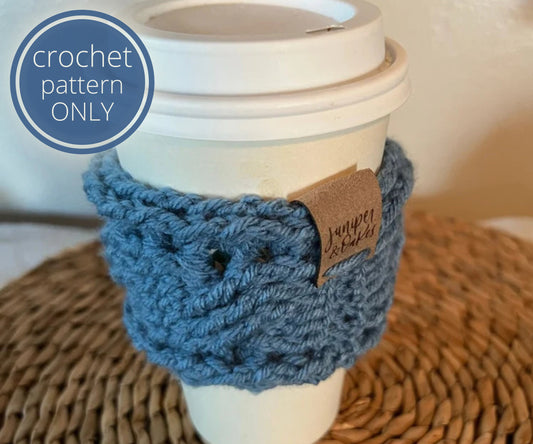 PDF Coffee Cup Cozy Crochet Pattern. Quick Cable Cup Cozy Crochet Pattern. Cabled Crochet Cup Sleeve stash buster pattern