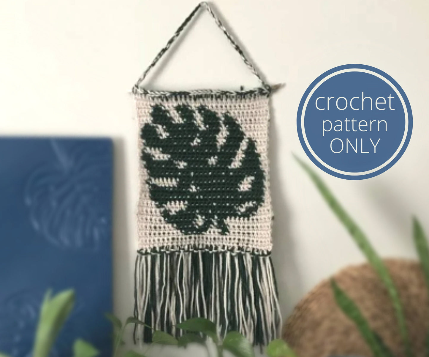 PDF Monstera Crochet Wall Hanging PATTERN: Monstera Leaf Wall Hanging Tapestry for Home Decor. Crochet Patten Download