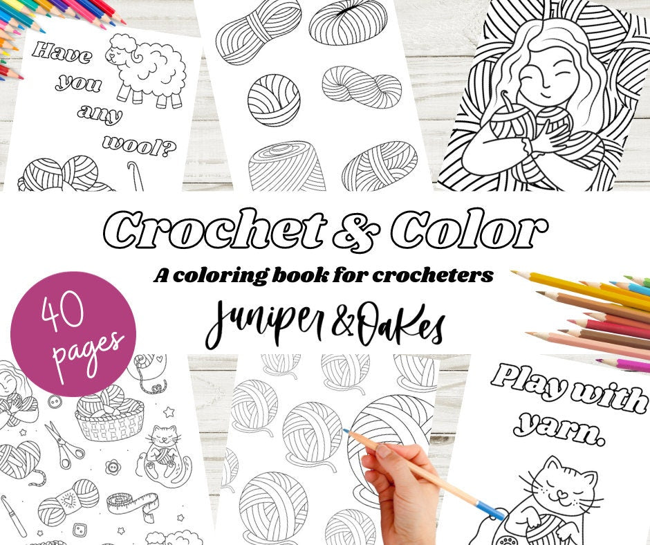 Crochet Coloring Book | Digital Instant Download | Printable