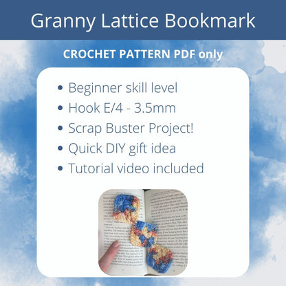 Granny Lattice Bookmark | Scrap-Busting Crochet Bookmark Pattern