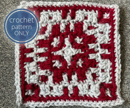 Melange Blanket Square | Mosaic Crochet Block Pattern