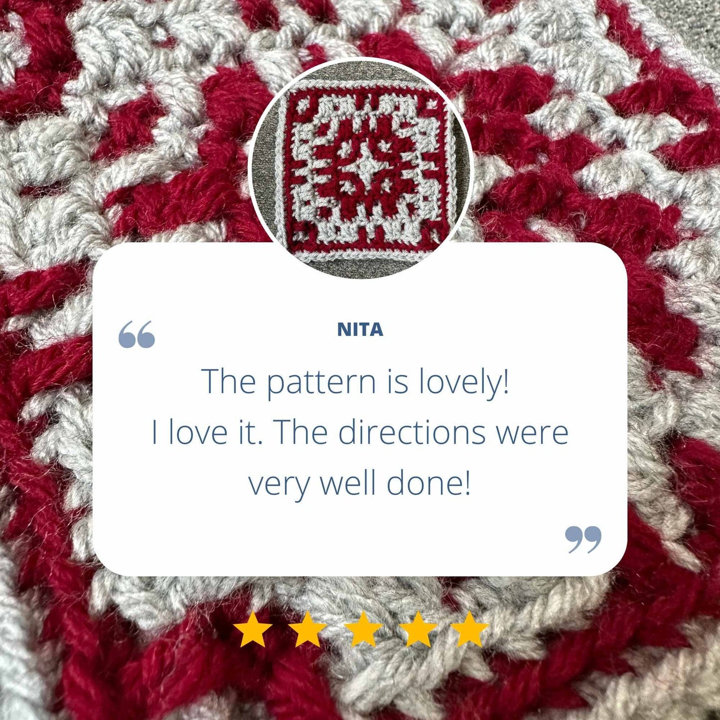 Mosaic Blanket Square Crochet Blanket Square Pattern | Afghan Bock Crochet Pattern