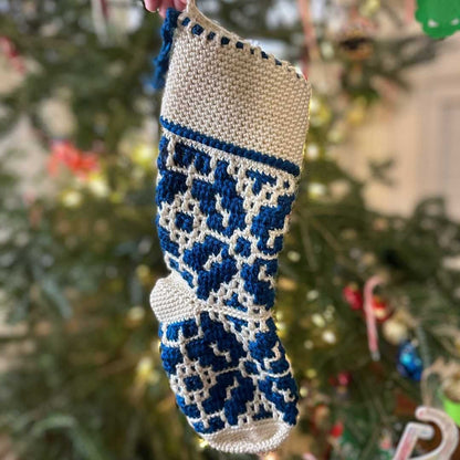 Nordic Star Stocking | Mosaic Crochet Christmas Stocking Pattern
