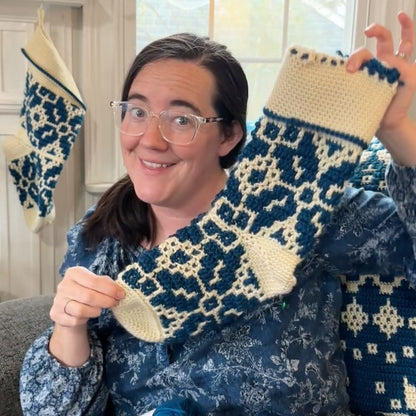 Nordic Star Stocking | Mosaic Crochet Christmas Stocking Pattern